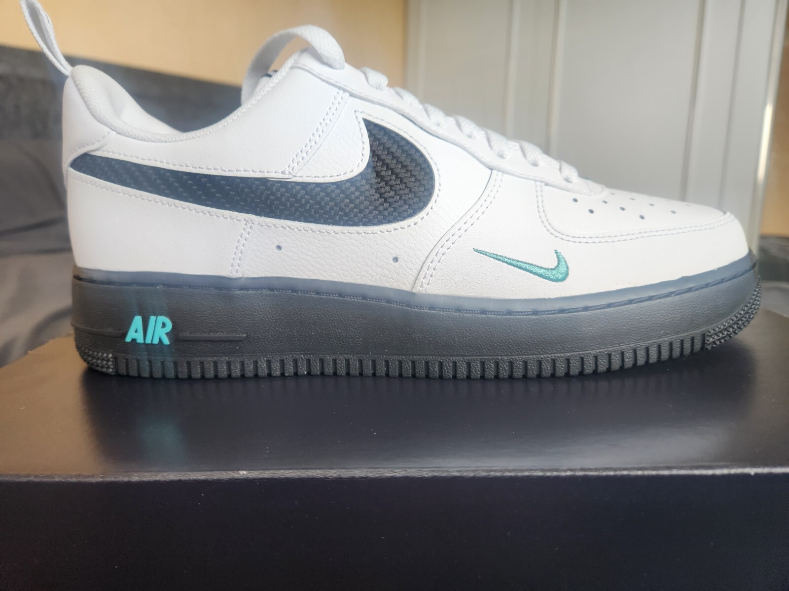 Size+UK+8.5+-+Nike+Air+Force+1+%2707+White+Black+Teal for sale online