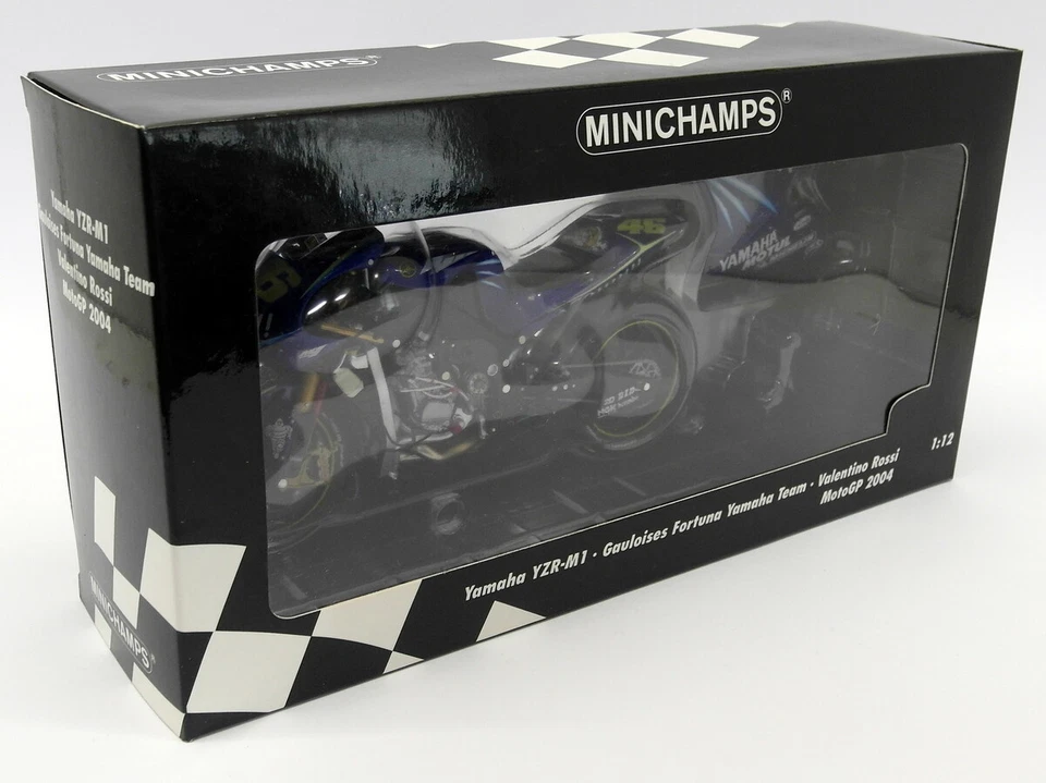 Minichamps 1/12 Scale Diecast 122 043046 Yamaha YZR-M1 Moto GP 2004 Rossi GO!!!! - Photo 2/4
