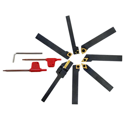 7 Pc 1/4'' Indexable Turning Tool Set with Carbide Inserts Lathe Tool Holer - Picture 3 of 3