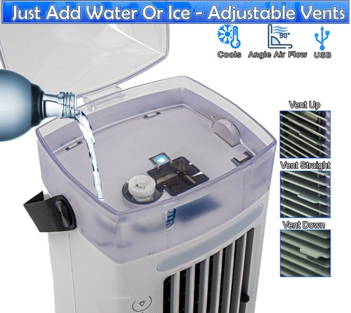 Portable Air Conditioner Personal Space Evaporative Air Cooler Mini AC Dual Fans - Picture 5 of 10