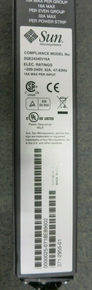 Sun Microsystems SQE24240V16A 371-2955-01 24 C13 Outlets Dual Input AC PDU - Image 3 of 4