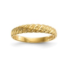 14k Yellow Gold Kids Polished Twist Size 4.5 Baby / Childrens Ring