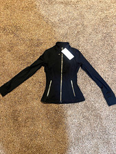 lululemon Women  s Black Track Jacket Full Zip Zipped Pockets Size 4