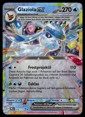 Glaziola ex 026/131 Holo Prismatic Evolutions NM Pokemon Karte Deutsch