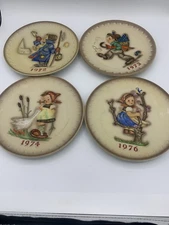 Set (4) Vintage MJ Hummel Goebel Plates 1972, 1973, 1974, 1976 West Germany