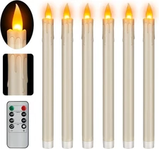 Flameless Taper Candles Realistic Flickering Flame, Battery Operated, Remote Con