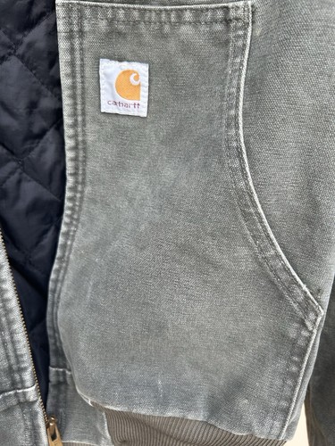 Carhartt Vintage Moss Green Mid Weight Canvas Hood Zip Jacket Boys XL YO6MOS - Picture 14 of 20
