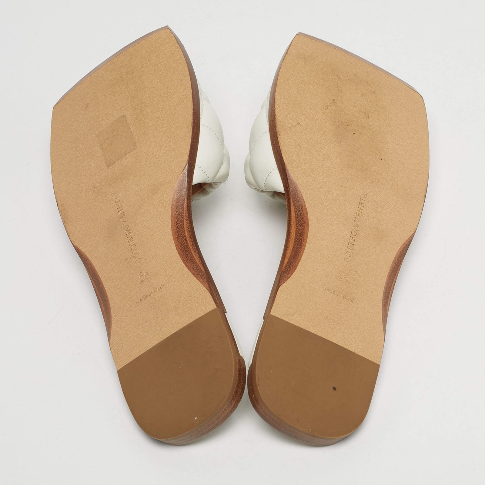 Bottega Veneta Lido Size 36 White Leather Flat Slides thumbnail 7