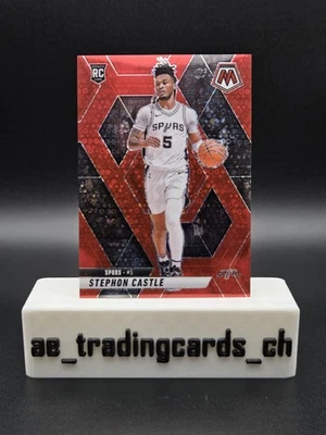 2024-25 Panini Mosaic Stephon Castle Rookie Red Fast Break #/99 Spurs RC #236 - Bild 1 von 2