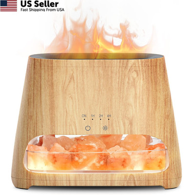 SALKING 2-in-1 Ultrasonic Essential Oil Diffuser & Himalayan Wooden Grain 