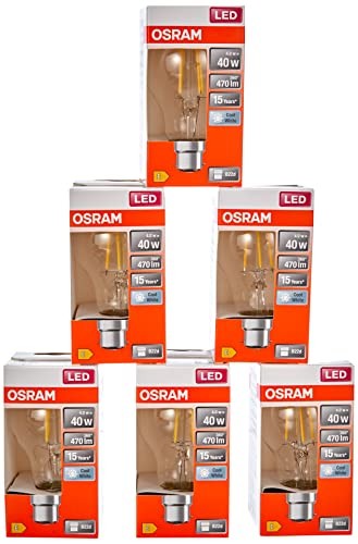 LED Filament Lampe B22D Kaltweiß 40W 6Er-Pack Osram-image
