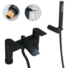 Luxury Bathroom Black Sink Bath Filler Tap Shower Mixer Taps with Hand Held Set