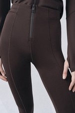 ZARA Leggings con Cerniera Termossaldata tg. M Marrone
