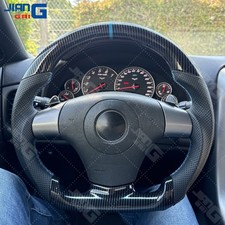 Fit Corvette C6 Z06 ZR1 Steering Wheel HYDRO DIP Carbon Fiber 06-11 Blue Line