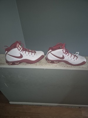 NIKE SHOX ZOOM AIR ELITE Basketball Shoes US 15 White Red 324826-161 Vtg 2008 