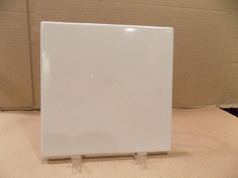 Mackenzie Childs Accents Ceramic Bold White Color Field Tile 8" by 8" (C)