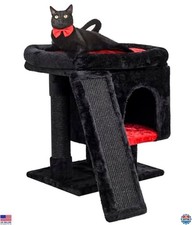 Gothic Cat Tree with Coffin Bed, Scratching Post, Condo for Large Cats  Kittens