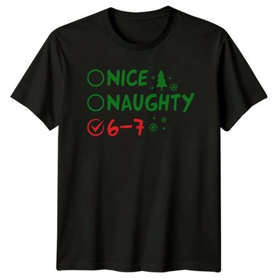 Nice Naughty 6-7 Year Old Christmas Herren T-Shirt Damen Grafik Tee Urlaub