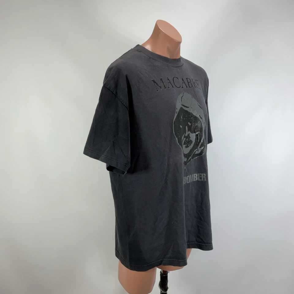 Vintage 90s MACABRE UNABOMBER Metal Band Tee Shirt Mens XL Ultra Rare Gray - Image 4 of 4