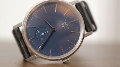 EONIQ Custom Quartz Watch - Matte Blue Dial - Small Seconds - ''TASSO'' Edition