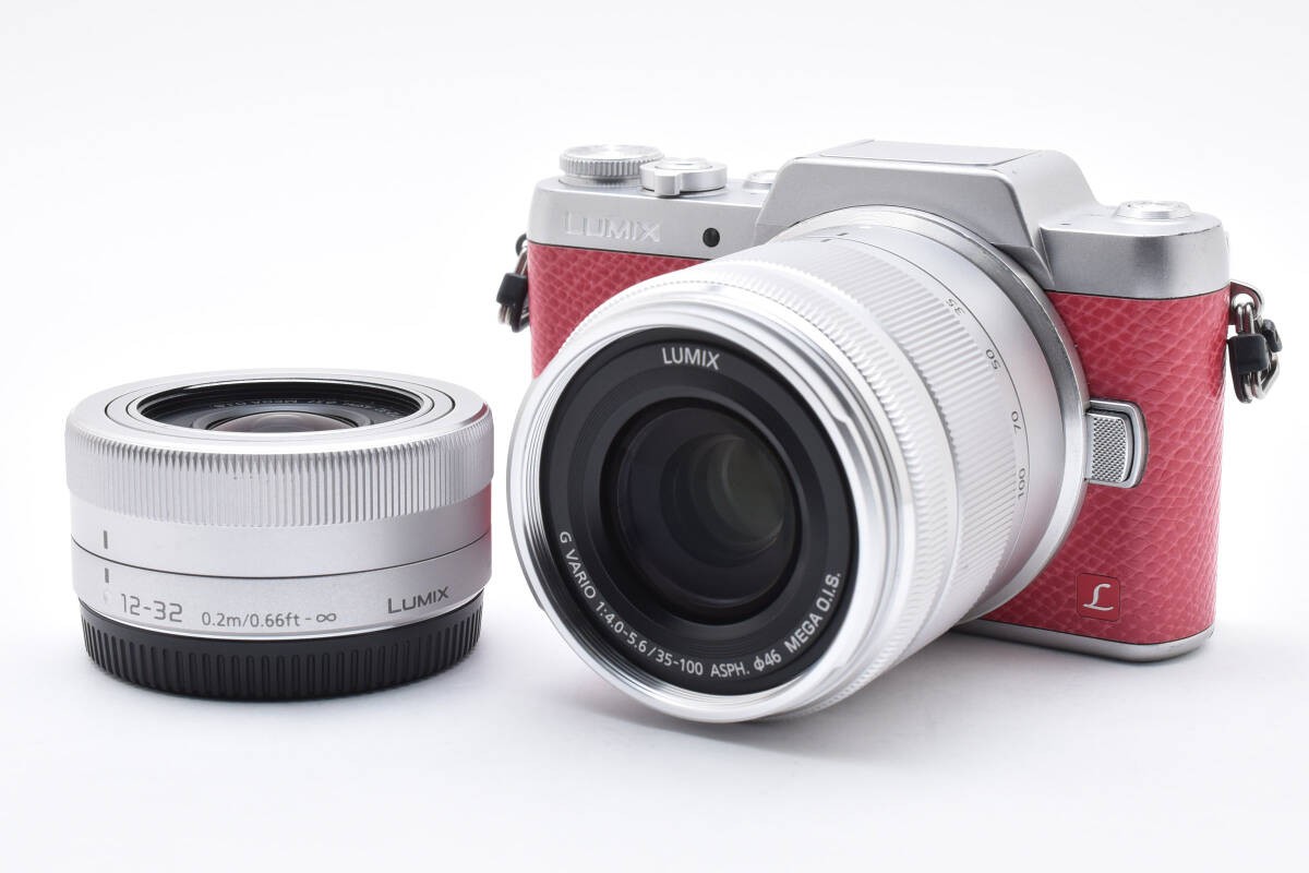 Panasonic DMC-GF7 Pink Double Zoom Lens Kit with Lumix 12-32mm and