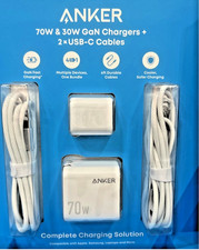 Anker 70W  30W GaN Wall Charger Bundle USB-C Fast Charging w/ 2 Cables   NEW