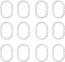 12 pcs Shower Curtain Rings Plastic Shower Curtain Hooks C-Shaped Rings Hook Han