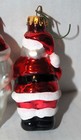 BLOWN GLASS Christmas 3" ORNAMENTS Set of 2 SANTA CLAUS whole & face — photo 5