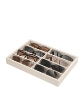 Sunglass Organizer 8 Grids Beige Velvet Jewelry Display Tray