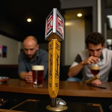 Yuengling Bock Beer Tap Handle 3-Sided Interchangeable Label Wood Metal 11” Tall