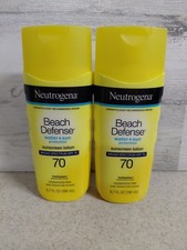 Lot Of 2 Neutrogena Beach Defense Water Sun Protection Sunscreen Lotion SPF 70