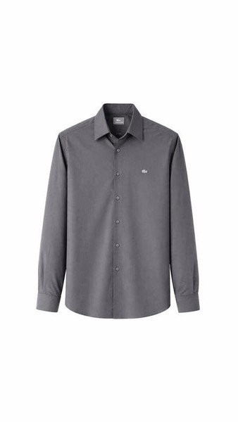 Men Lacoste Shirt Grey Cotton S