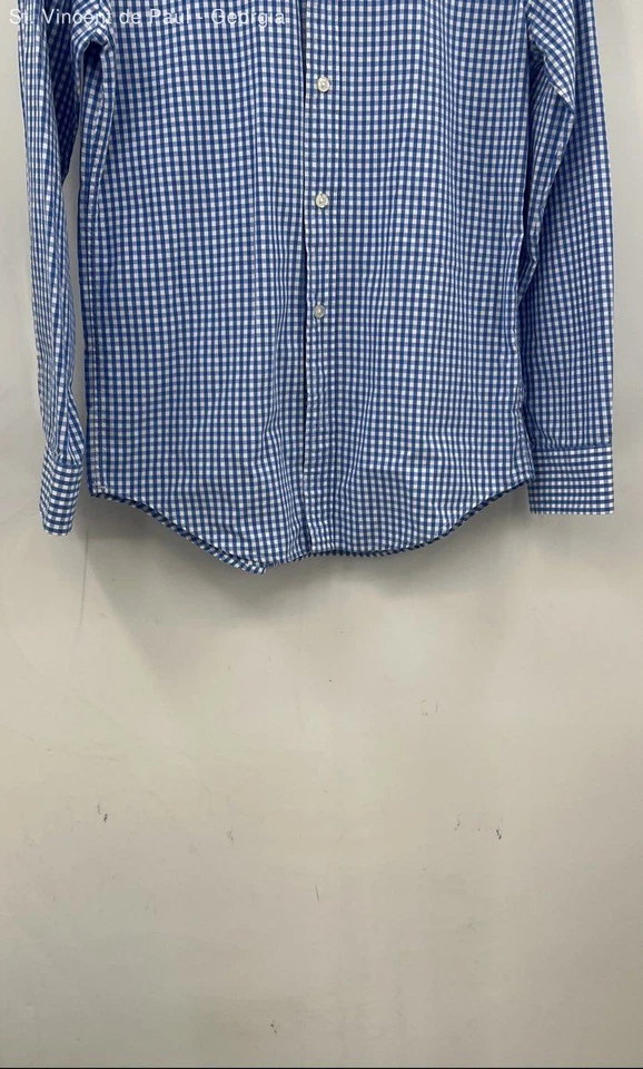 Vineyard Vines Blue Gingham Button Down Wale Shirt Dress Shirt Men's XS Preppy - Image 2 of 4