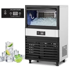 160LBS Built-in Commercial Ice Maker Stainless Steel Bar Restaurant Cube Machine
