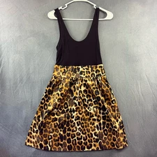 Express Mini Dress Cheetah Print Women's Sz 2 Pockets Baddie Skater Fairy Artsy