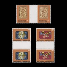 New Zealand 1976 (MNH) Christmas gutter pairs