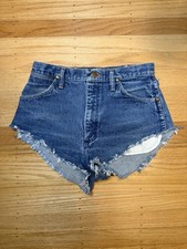 Vintage 80s Wrangler Cut Off Jean Shorts Made In USA Short Shorts 29" Waist