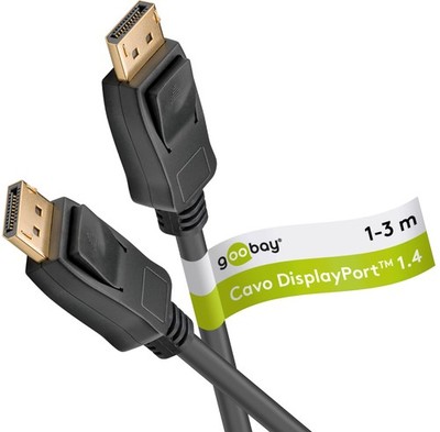 goobay DisplayPort 1.4 Kabel 2,0 m schwarz, 1 St. NEW