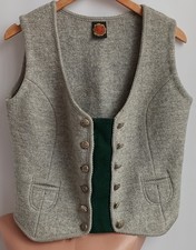 Tirolean woman's grey wool vest,made in Austria