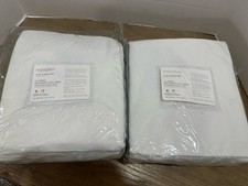 Pottery Barn 2 Belgian Flax Drapes blackout 50x108" white