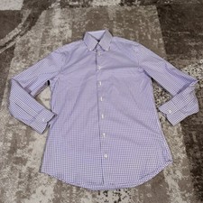 CHARLES TYRWHITT Shirt Mens 15 32 Slim Fit Long Slv Non Iron Purple Check