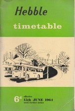 HEBBLE BUS TIMETABLE BOOK JUN 1964 WITH ROUTE MAP