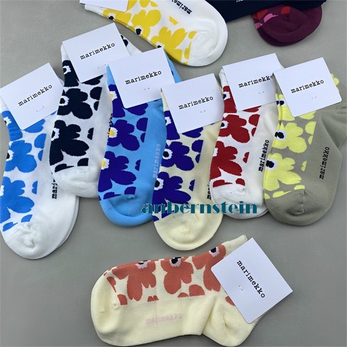 Marimekko Plant Flowers Socks Ladies Retro Art Crew Socks Casual Socks Wholesale - Picture 3 of 60