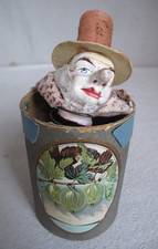 Antique German Toy Jack in the Box Man with Long Nose wearing a Top Hat c. 1900