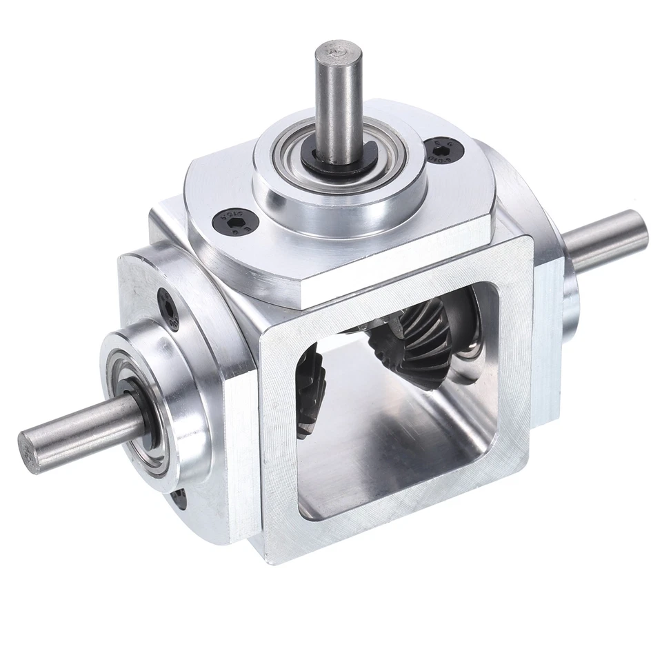 Caja de cambios cónica ángulo recto de 90 grados 1:1 doble salida inversa eje de 6 mm 1M 20T Foto 4 de 4