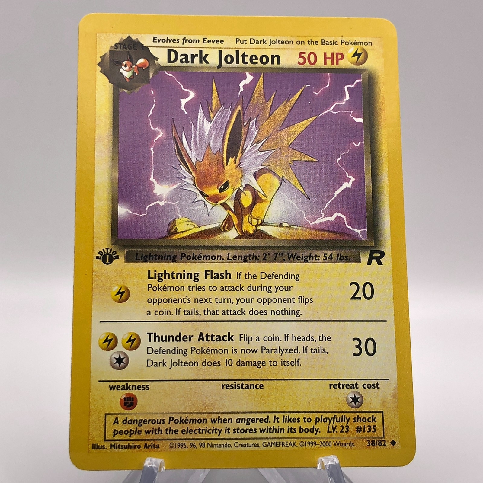 Pokemon Dark Jolteon 38/82 - Uncommon - 1st Edition Team Rocket (2000) - NM