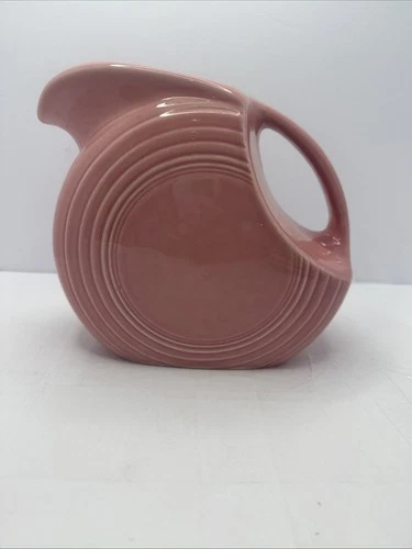 FIESTA Ware Large Disc PITCHER 67 oz Rose Pink Color 1951-59 Made in USA HLC