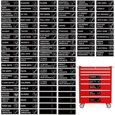 100pcs Magnetic Toolbox Labels 3.5x1Inch Magnetic Tool Box Organizer Label - 90