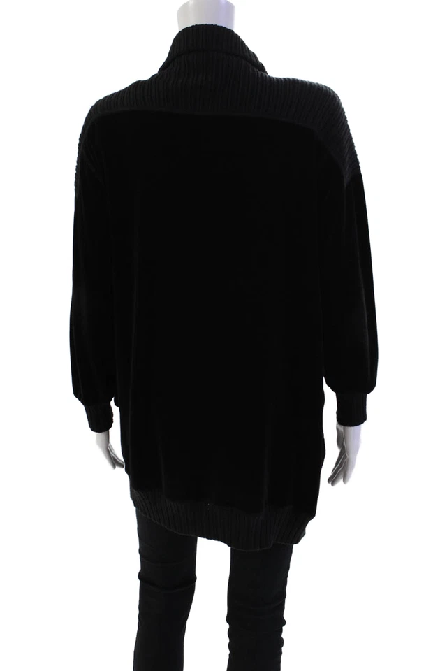 Suéter Sonia Rykiel Mujer Algodón Manga Larga Cuello Botón Negro Talla XS Foto 3 de 4