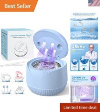 Dental Ultrasonic Retainer Cleaner Machine: 45kHz Dental Cleaning Pod with Di...
